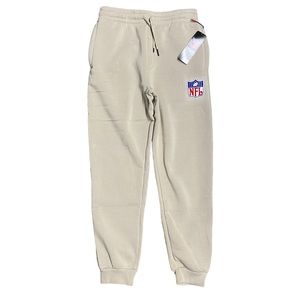 New $75 NFL Logo Dropped Crotch Slim Fit Sand Polyester Joggers BOY L(14/16)